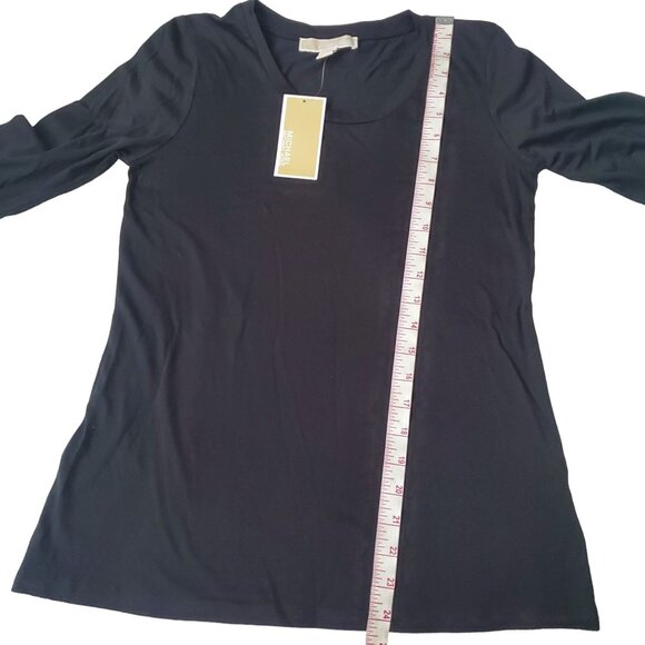 Michael kors blouse womens size small black color Flare sleeve Studded roundneck - Picture 7 of 14
